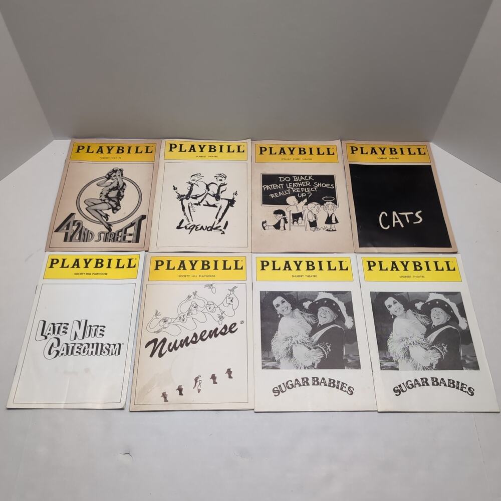 Lot of 8 Philadelphia Theater Playbill Forrest Walnut Street Nunsense 42nd St